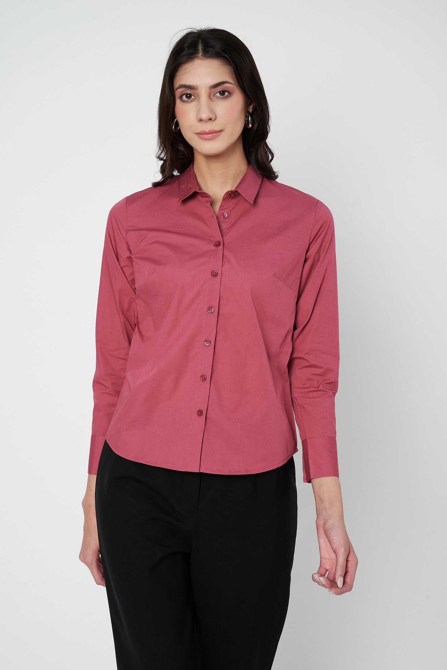 Mauve Cotton Shirt - With Sweatpad