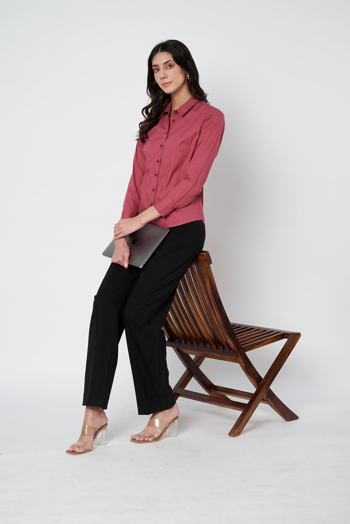 Mauve Cotton Shirt - With Sweatpad