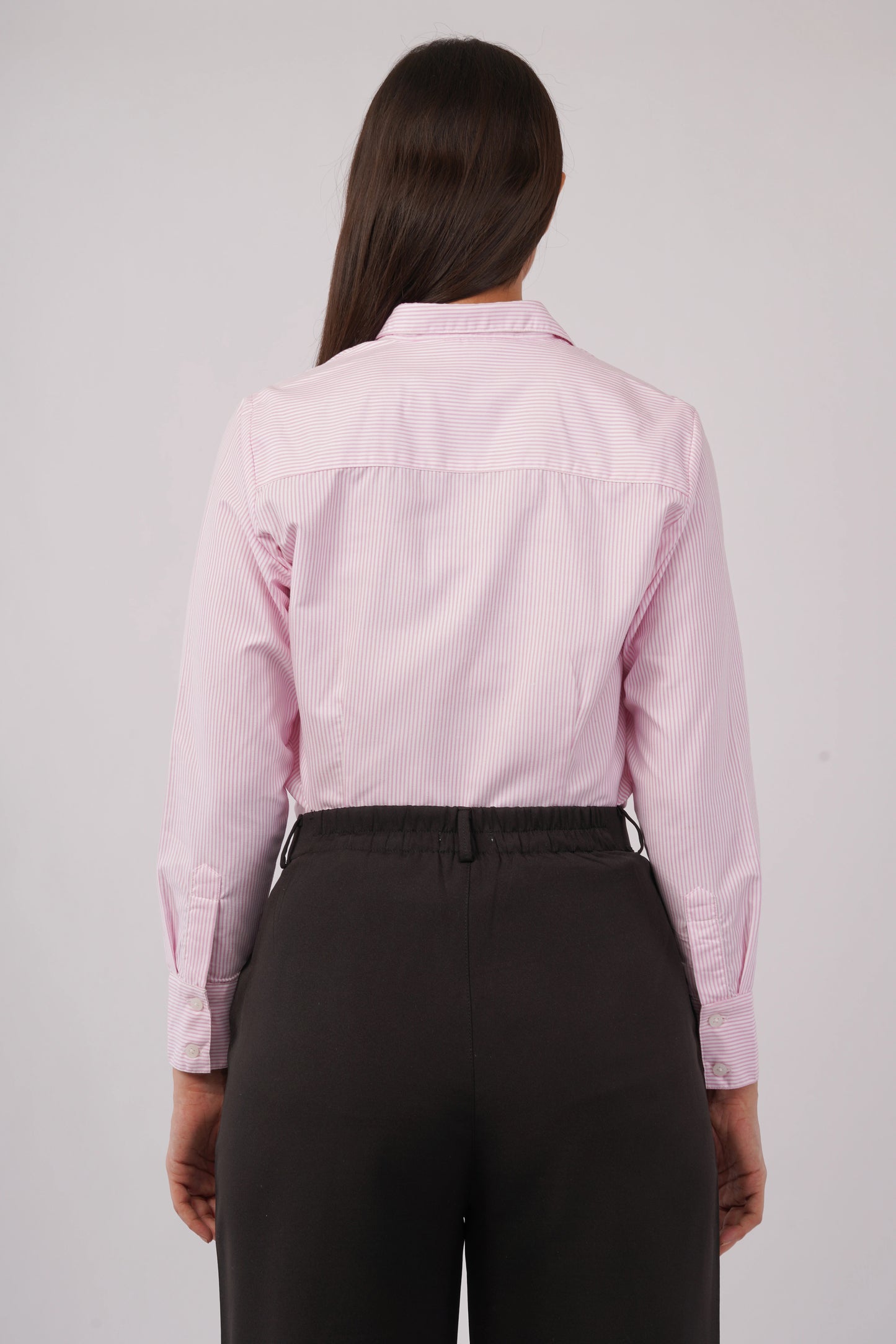 Pink And White Pinstripes Shirt