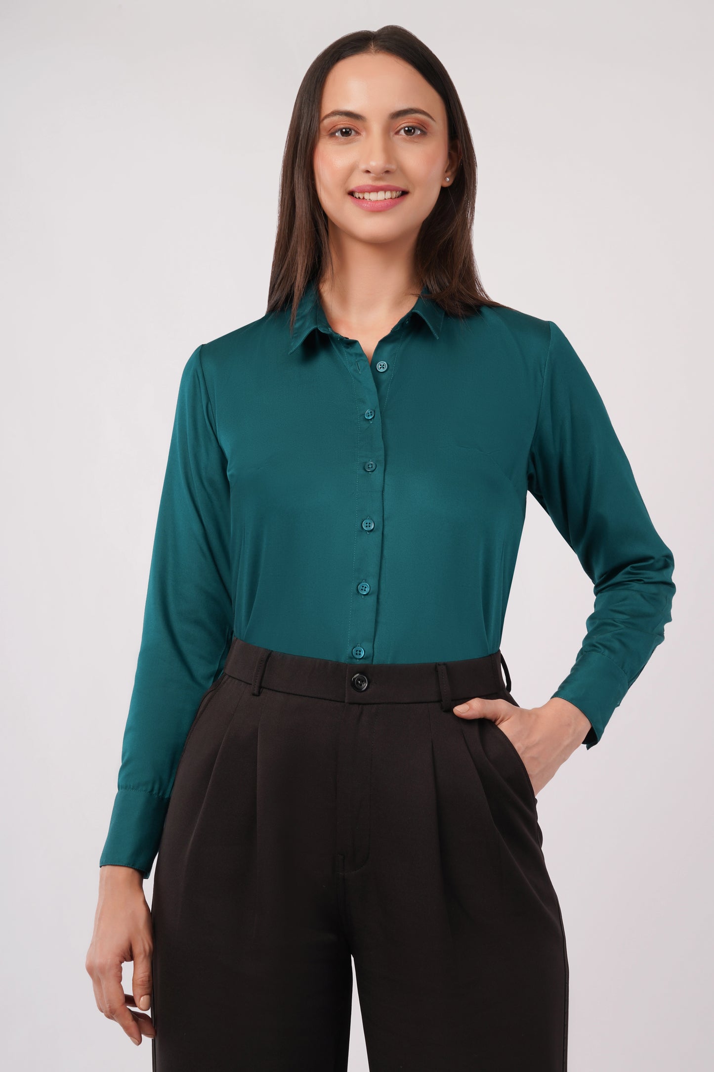 Deep Green Cotton Shirt - With Sweatpad