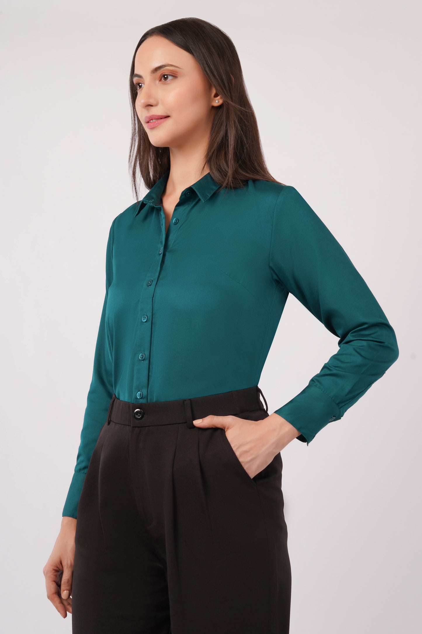 Deep Green Cotton Shirt - With Sweatpad