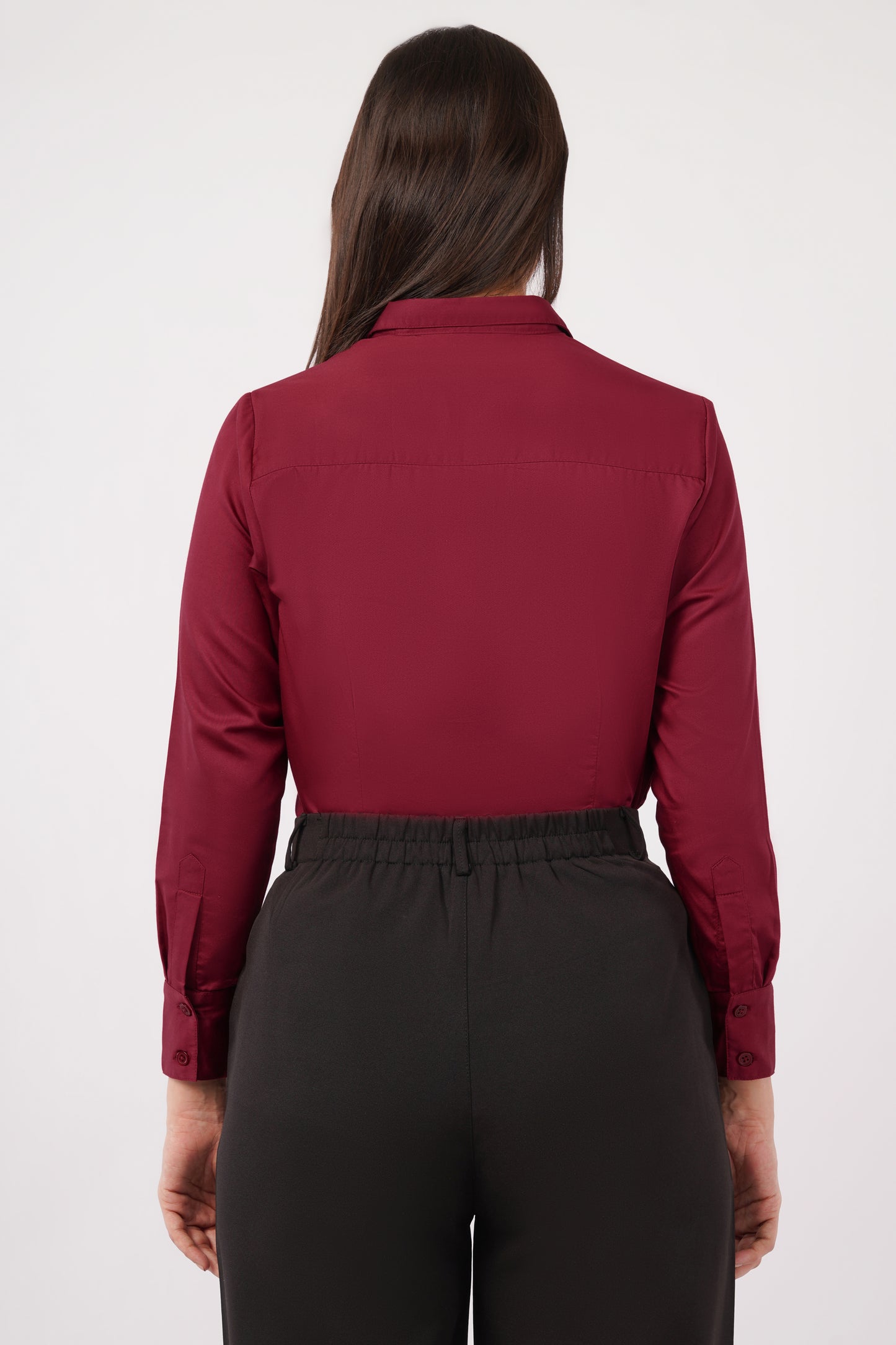 Burgundy Cotton Shirt - With Sweatpad