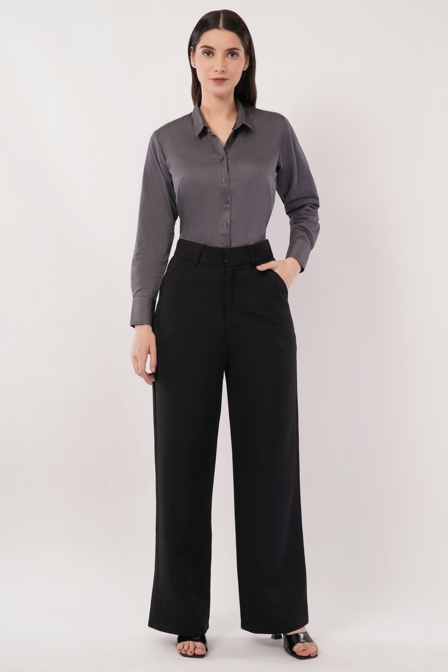 Grey Cotton Shirt - With Sweatpad