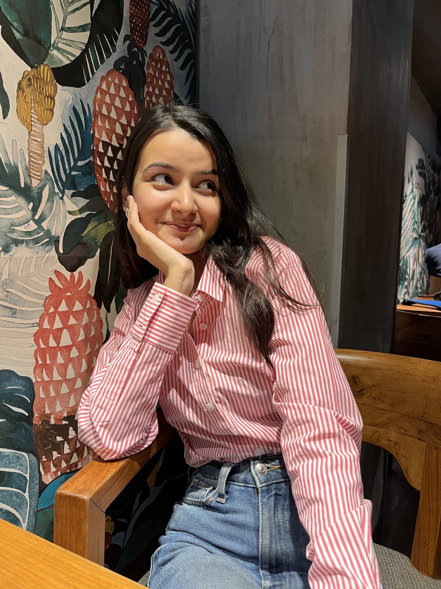 Pink and White Striped Cotton Shirt
