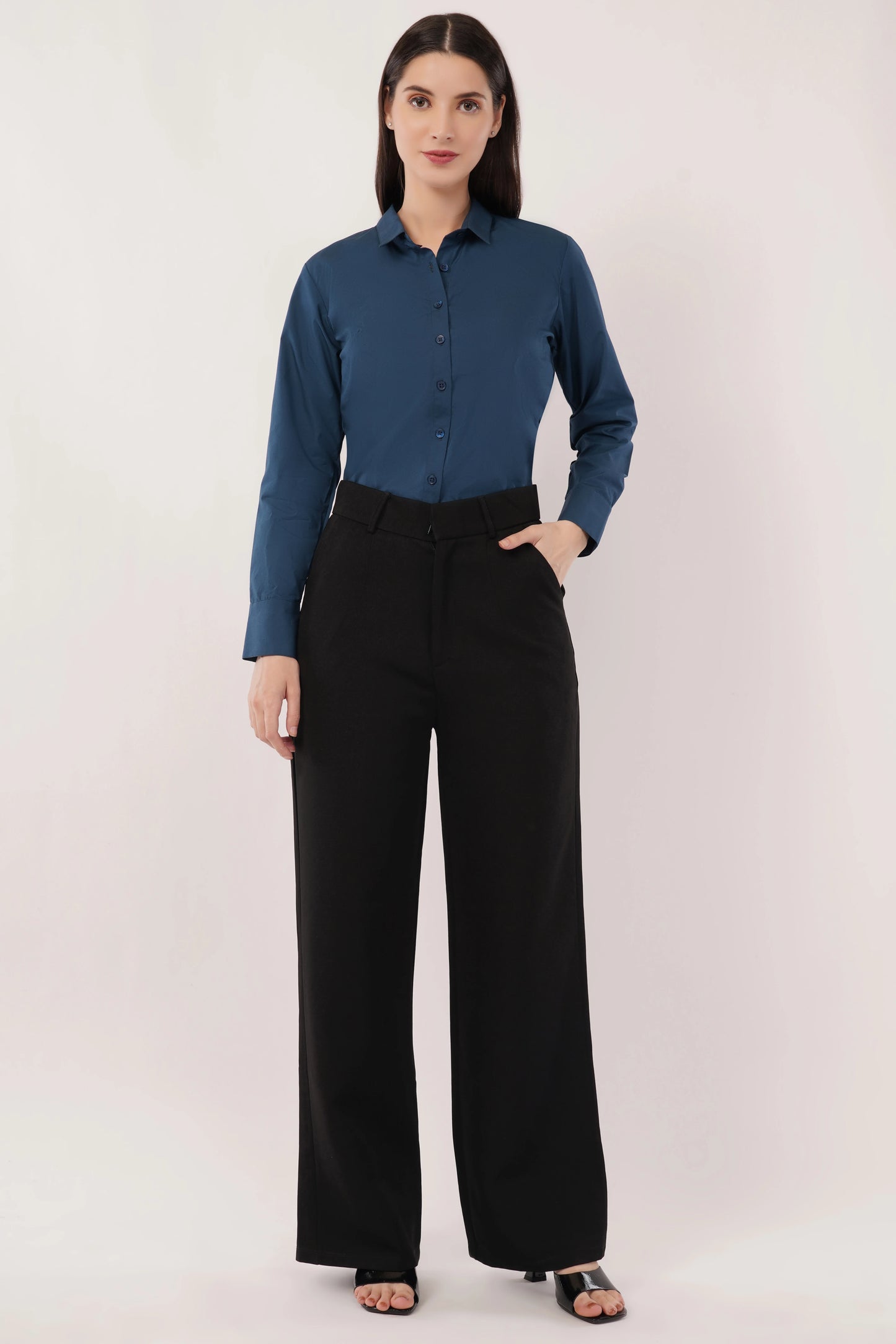 Navy Blue Cotton Shirt - With Sweatpad
