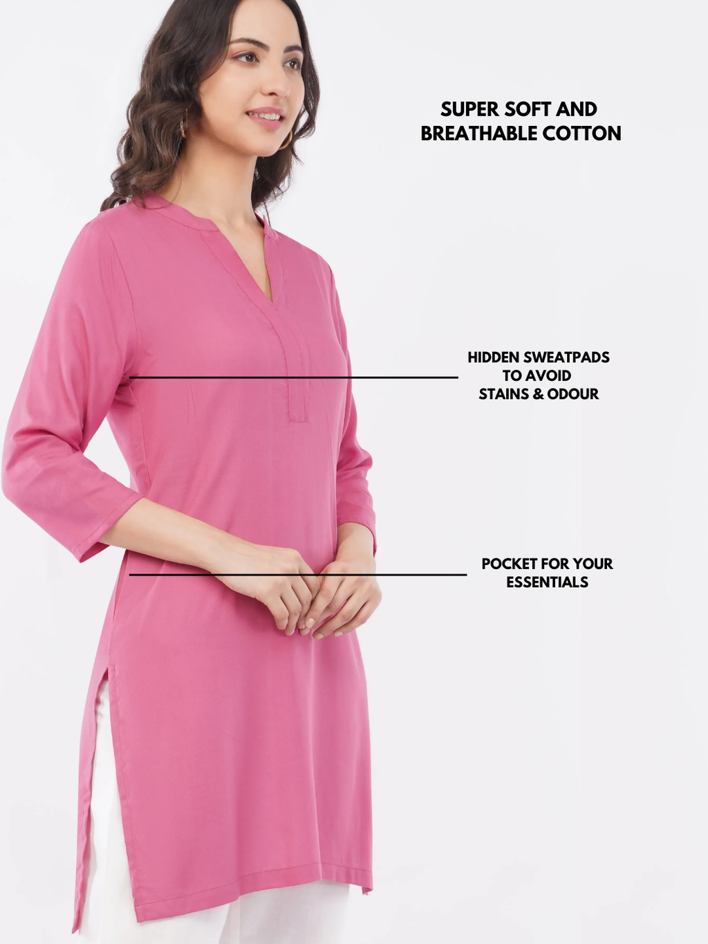 Raha Long Kurti - With Sweatpad