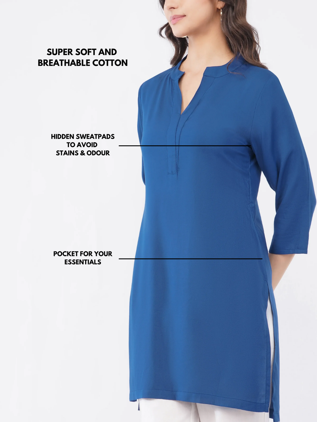 Mira Long Kurti - With Sweatpad