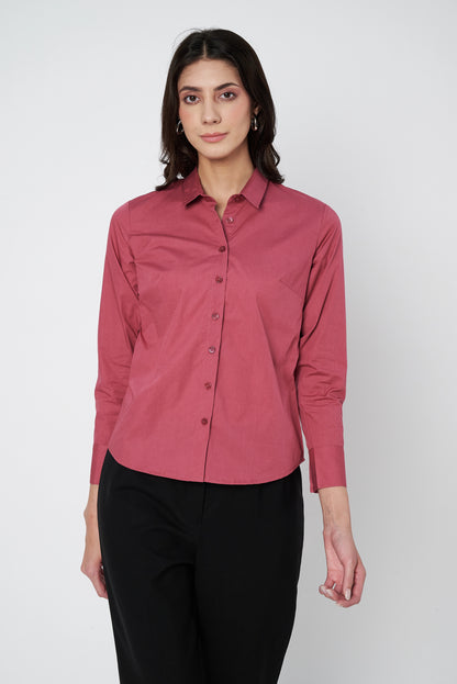 Mauve Cotton Shirt - With Sweatpad