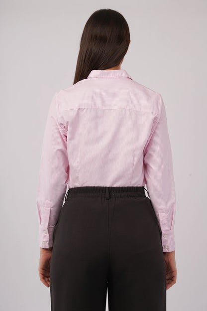 Pink And White Pinstripes Shirt