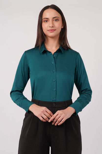 Deep Green Cotton Shirt - With Sweatpad