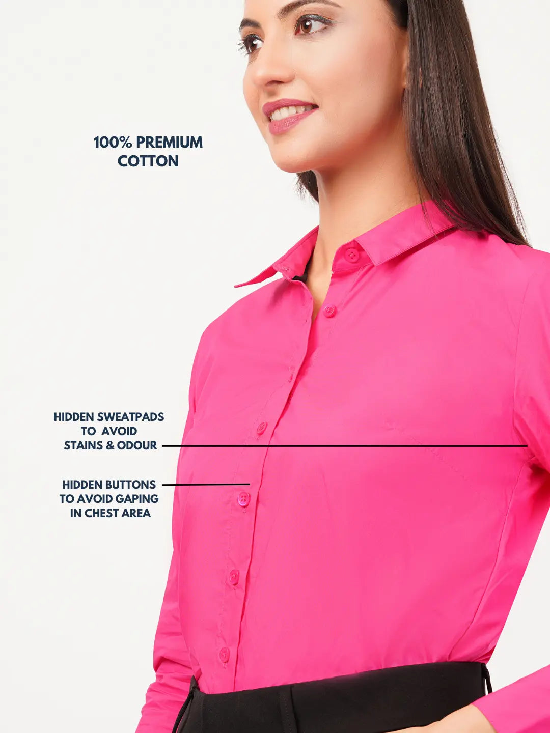 Pink Cotton Shirt - With Sweatpad